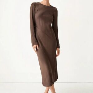 & Other Stories Chocolate Long Sleeve Dress